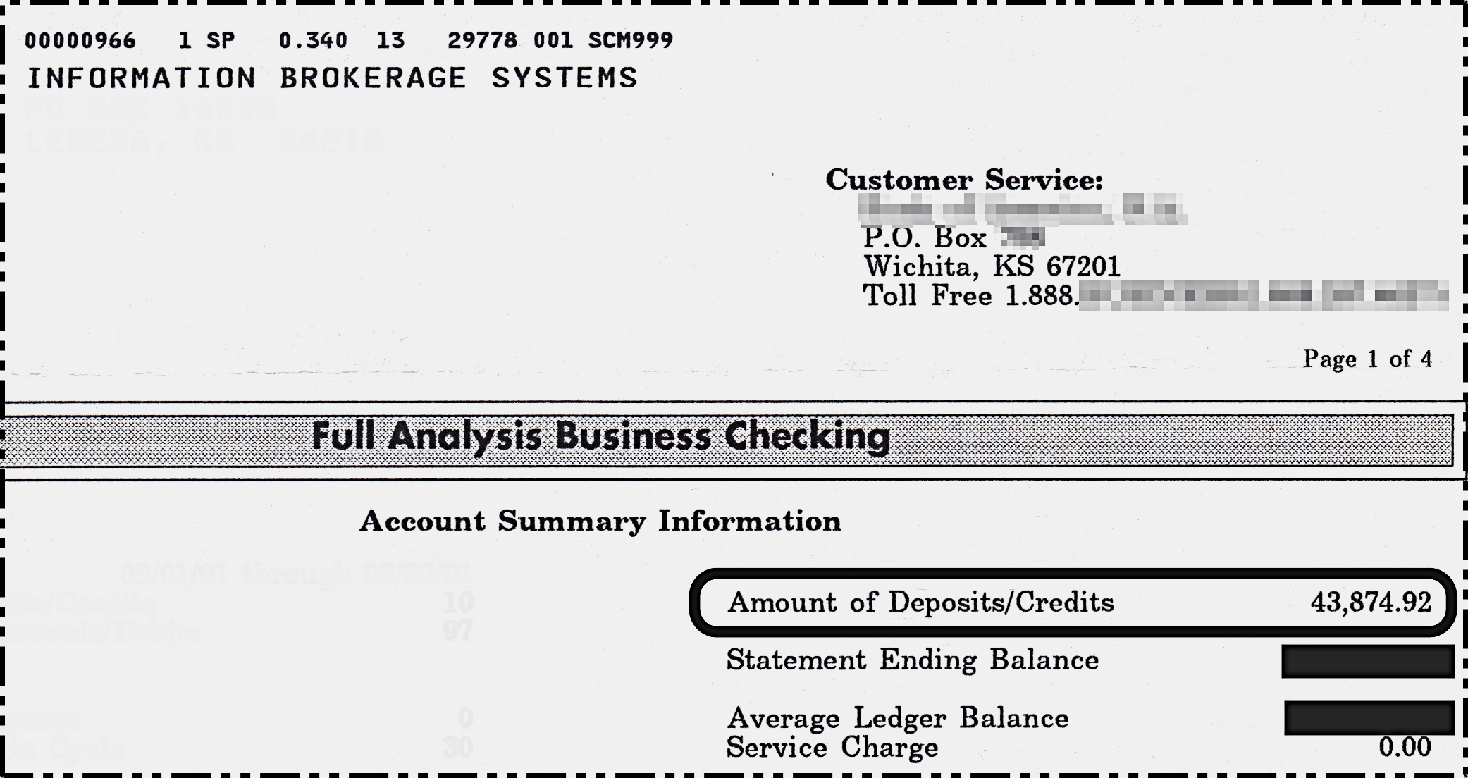 $43,874.92 Bank Statement