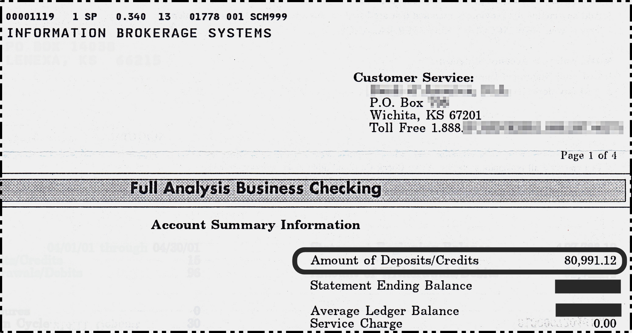 $80,991.12 Bank Statement